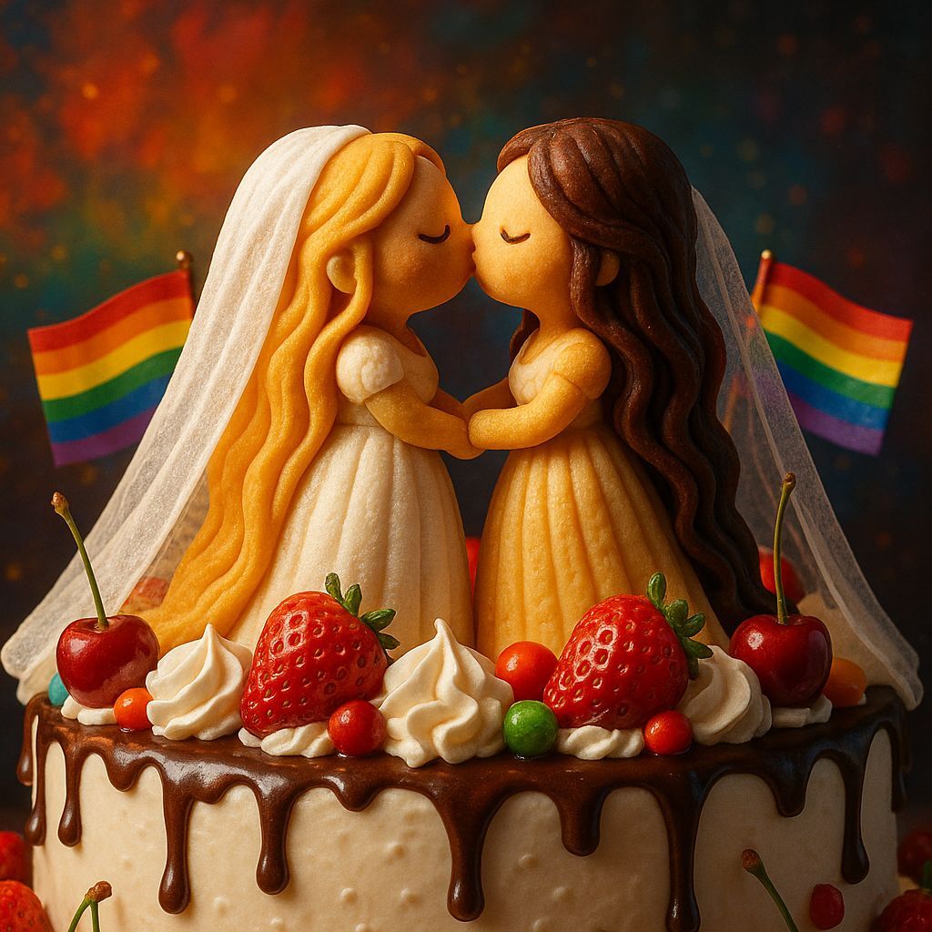 Bride and bride getting married 🏳️‍🌈