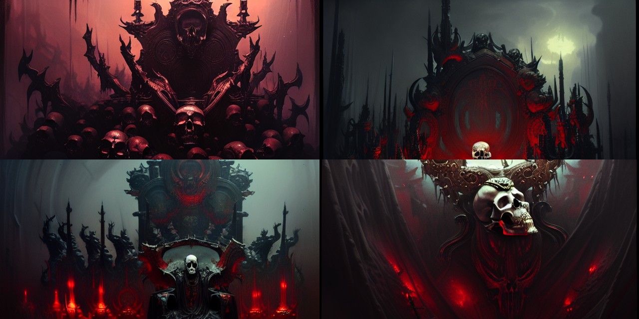 Skulls with a skull throne blood for the blood god dark fant...