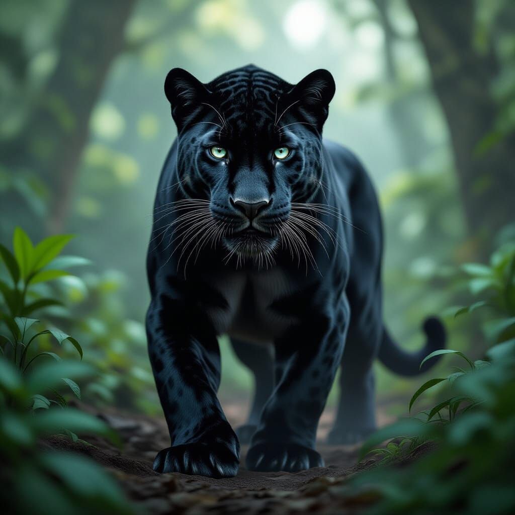 Black Panther in jungle 
