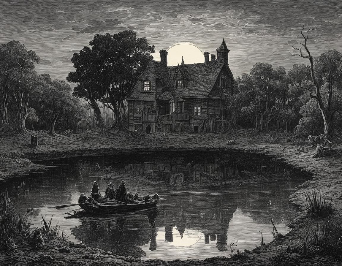 sunset over a still pond