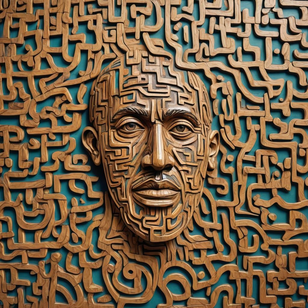 african inspired pattern wood sculpture david moore van gogh...