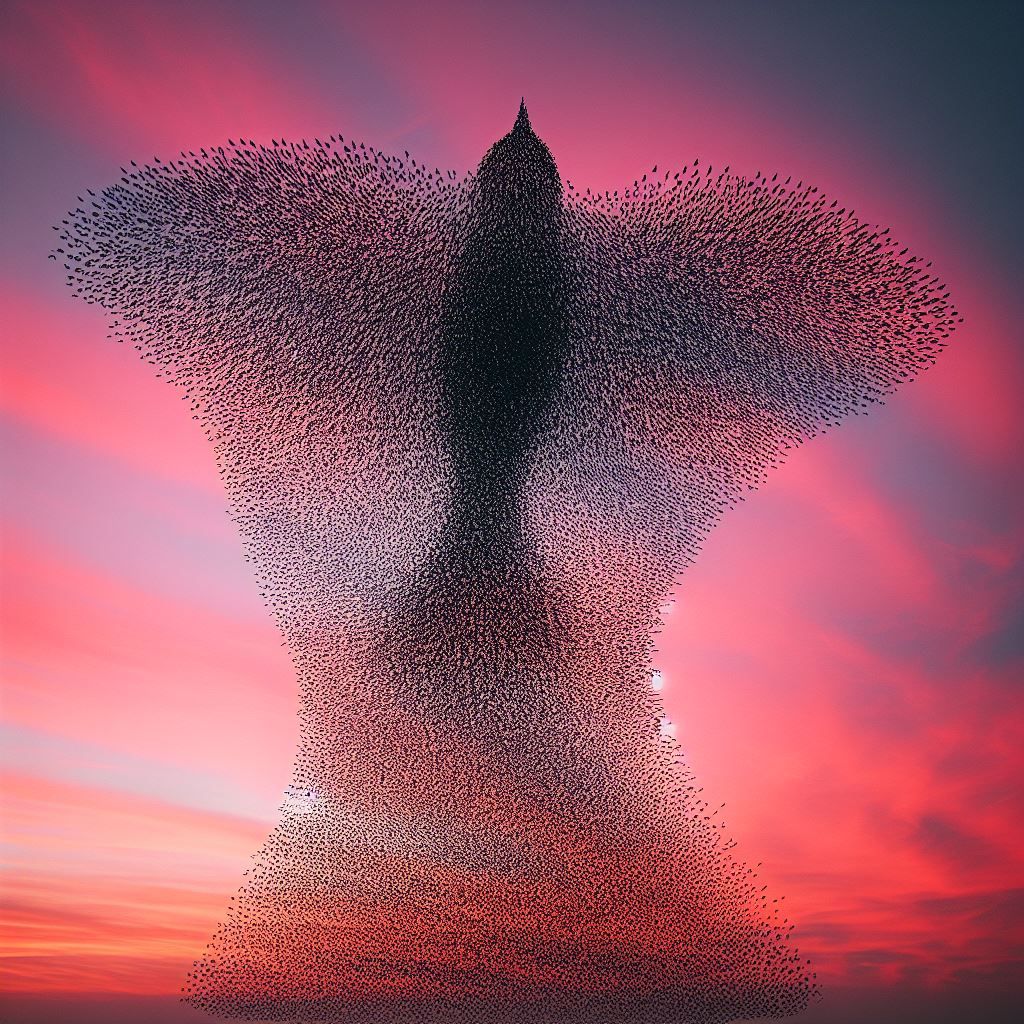 A murmuration of starlings