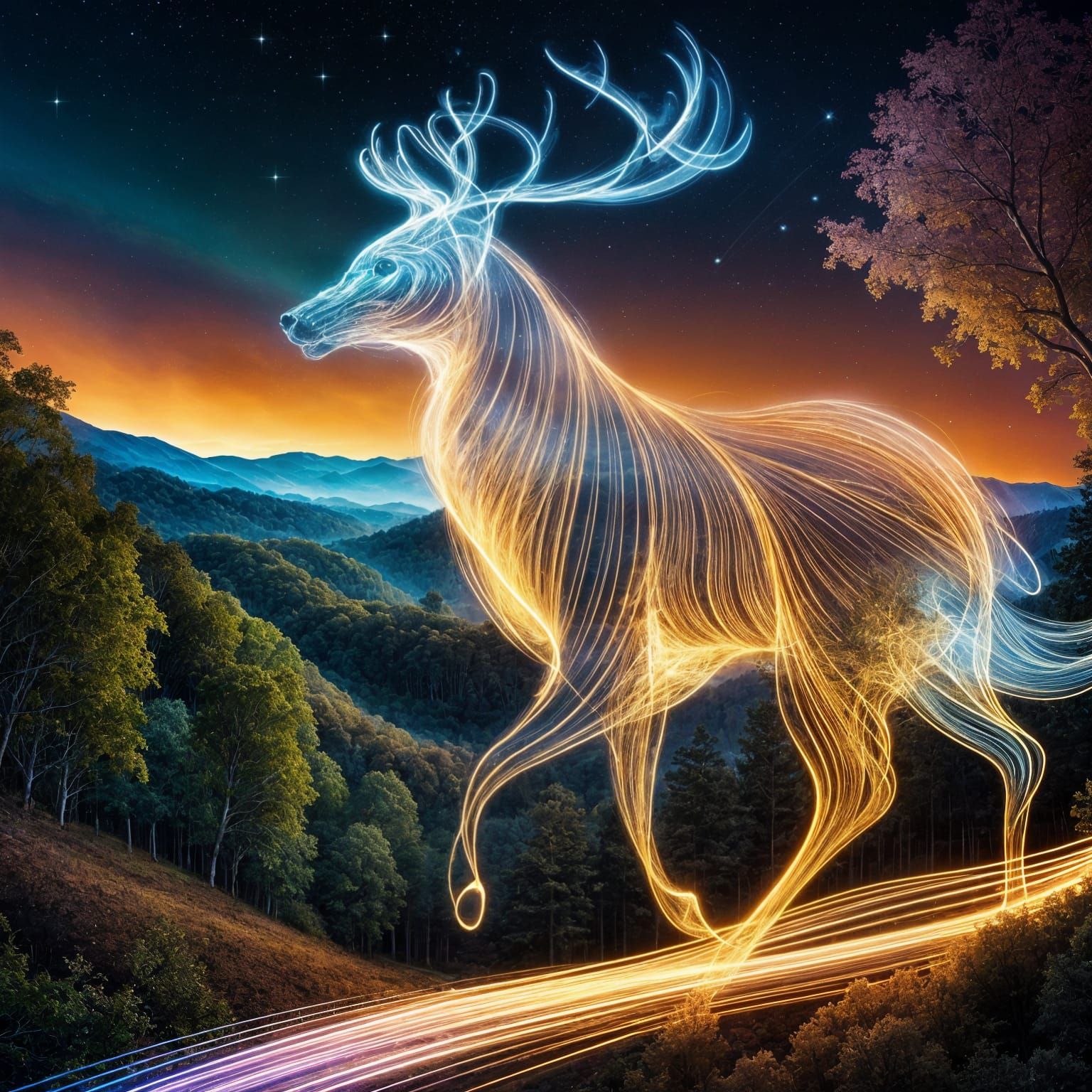 The elk of light  by @Bex