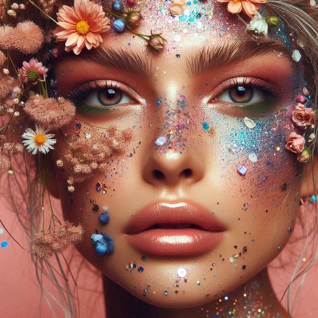 Glitter Skin With Flowers....