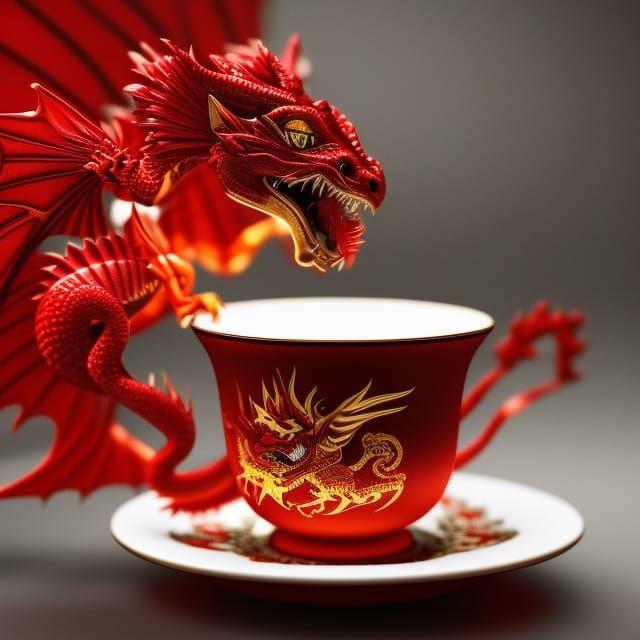 Red Dragon Teacup