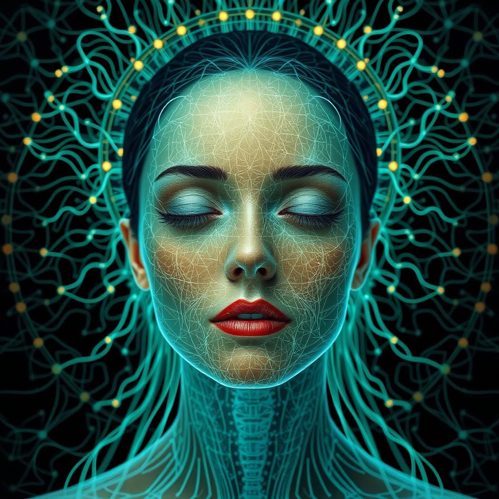 Neurographic Therapy art female portrait   by @Carol B