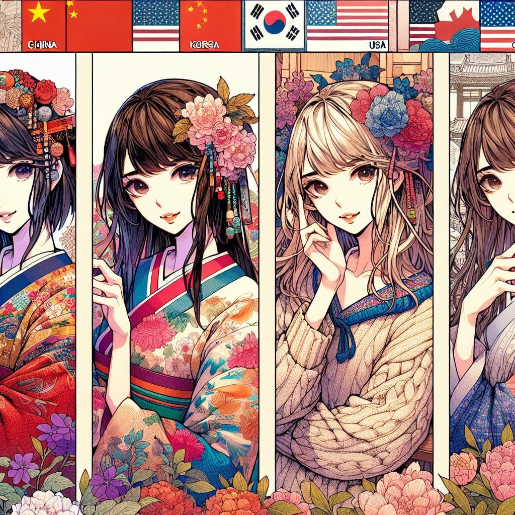 Anime Girl in Four Countries: A Self-Portrait