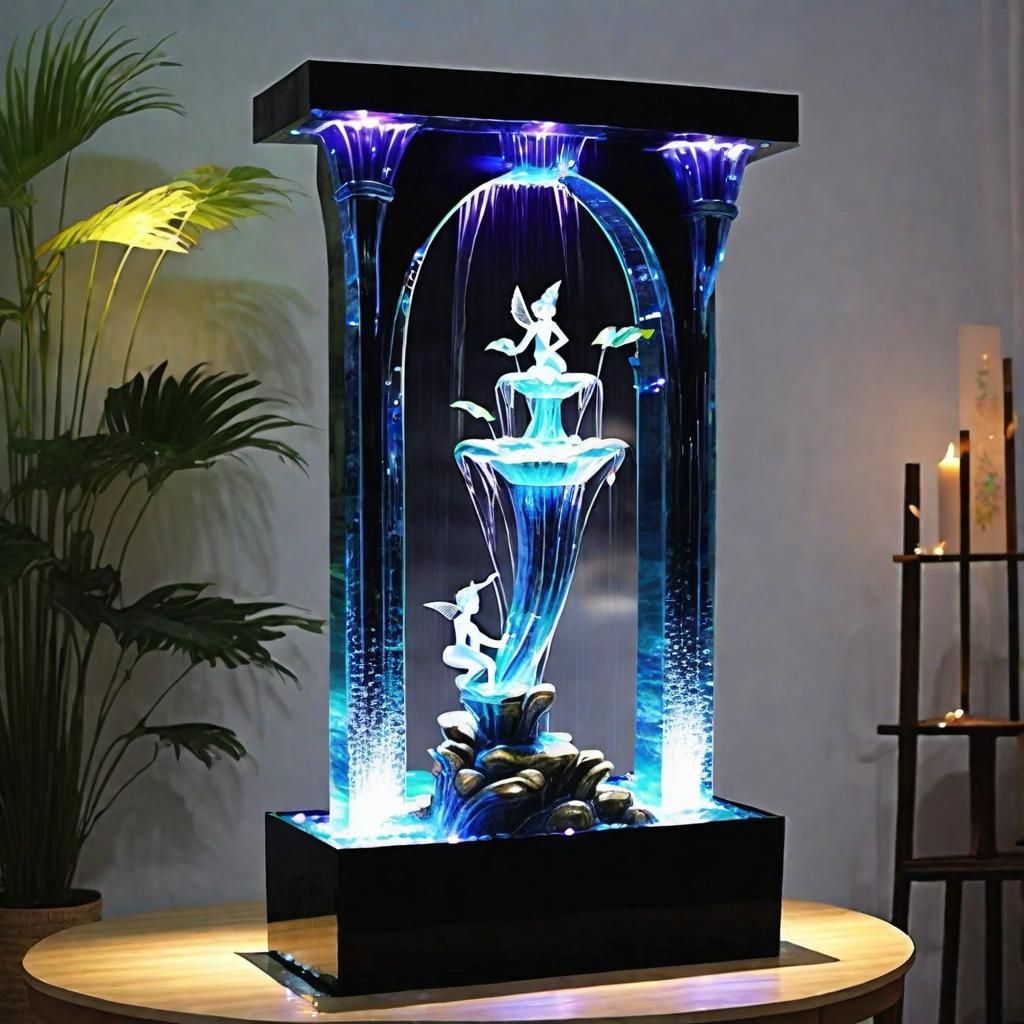 Beautiful Stunning water fountain transparent Glass elf Foun...