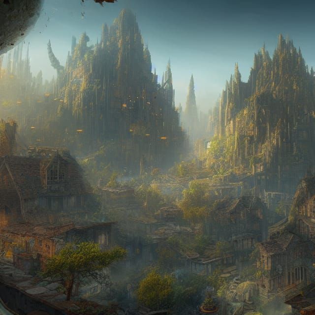 Habitat for Humanity detailed matte painting, deep color, fa...