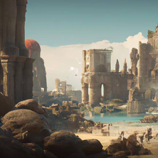 The ancient ruins of a once great costal city undefined