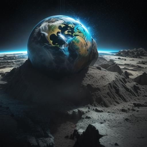 asteroid impacting Earth with devastation