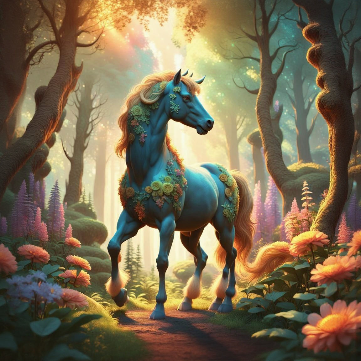 Fantasy horse in a mystical world 