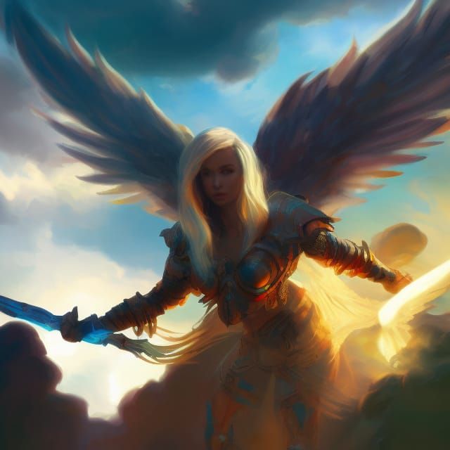 Angel warrior - AI Generated Artwork - NightCafe Creator