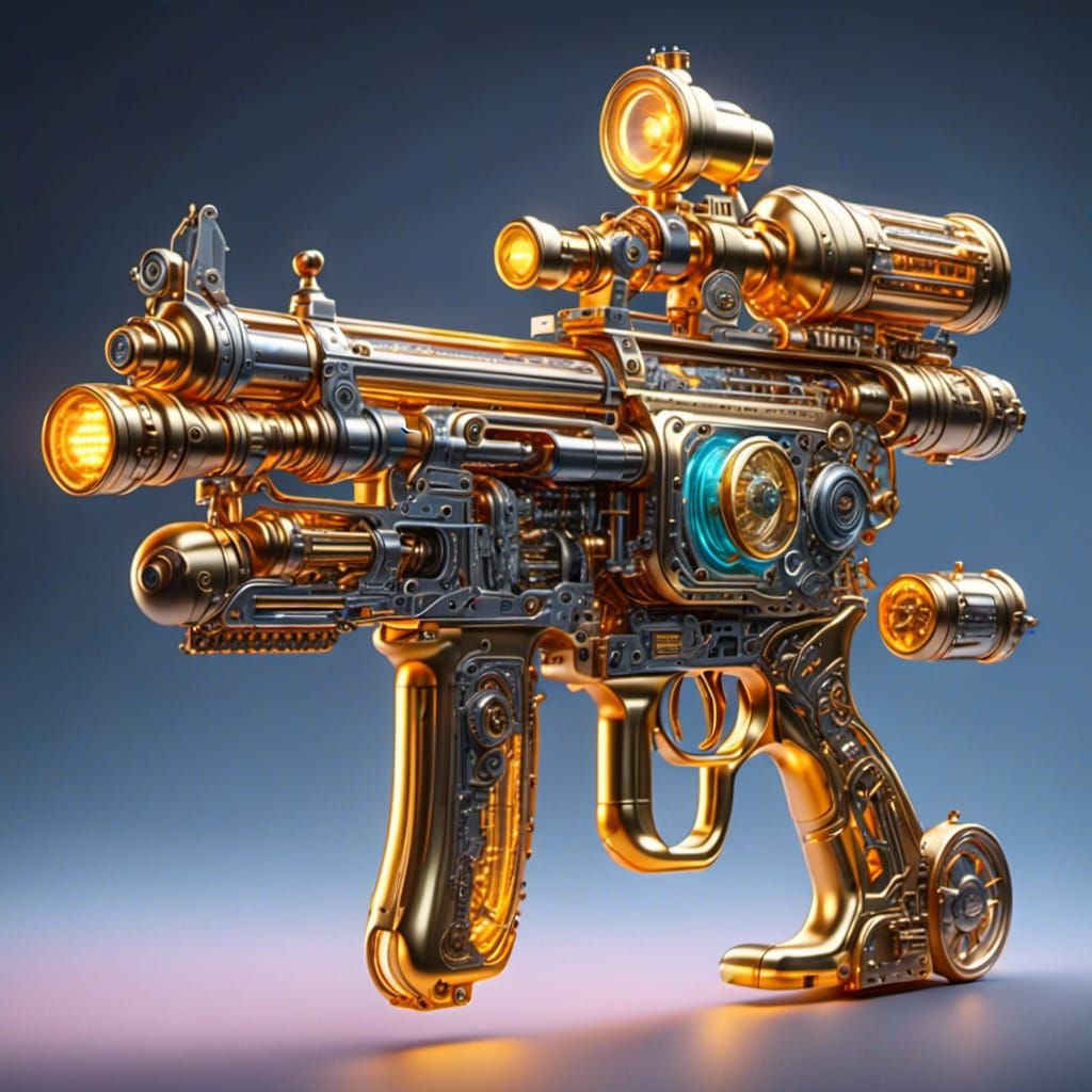 realistic, <lora:Cybernetics:1.0> a cyber machine-gun, soft glow,