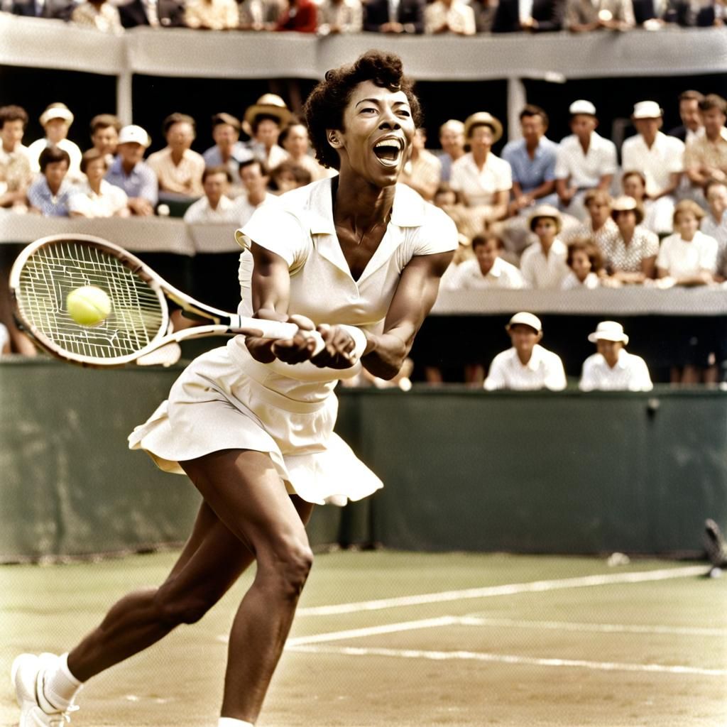  Tennis player Althea Gibson  by @Jilldon