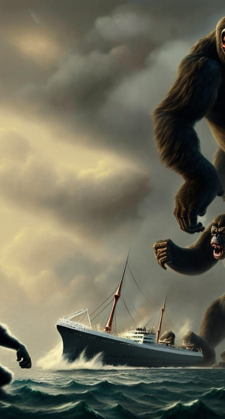 King Kong verses Godzilla in a titanic battle in the Pacific...