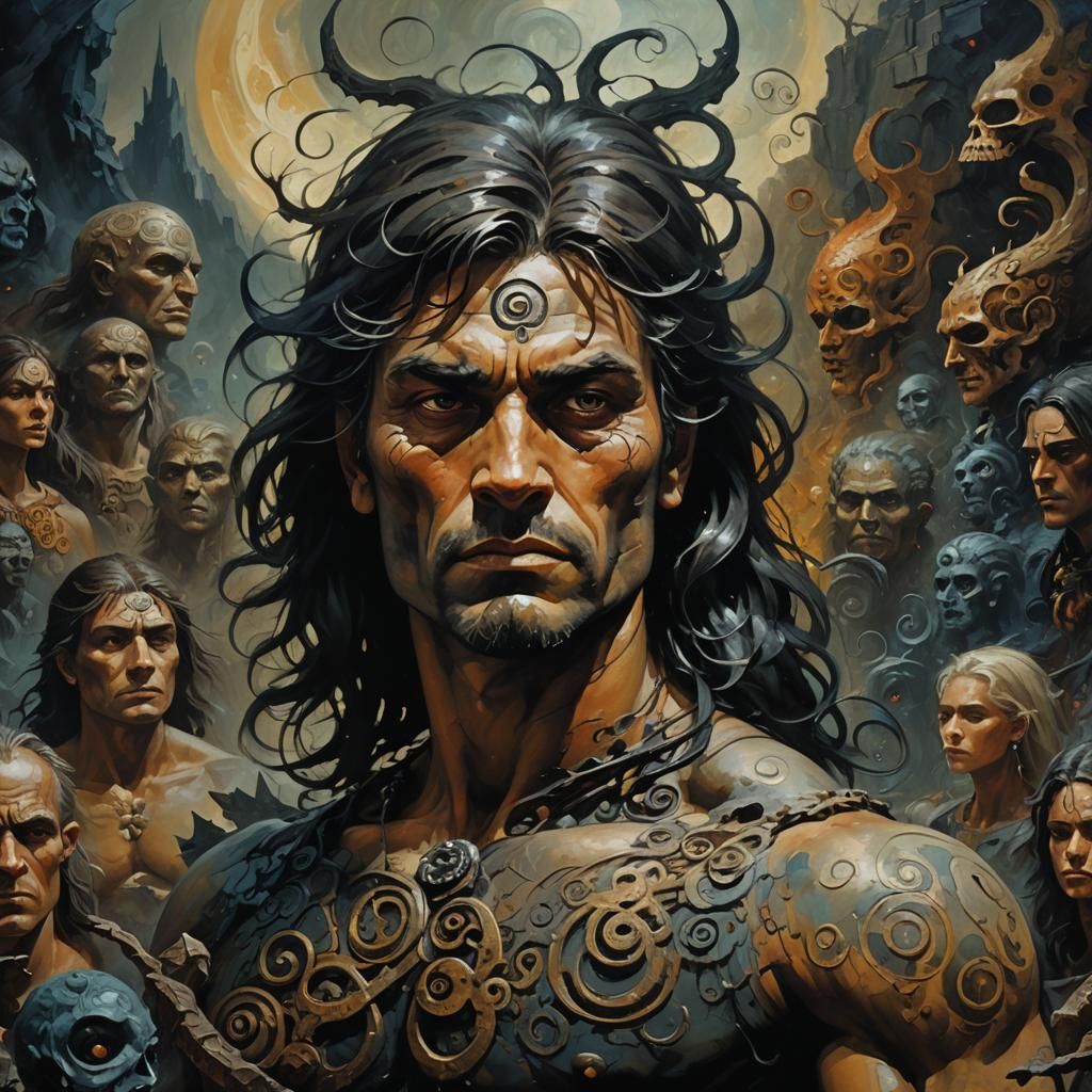 A surreal and thought-provoking artwork depicting a unique t...