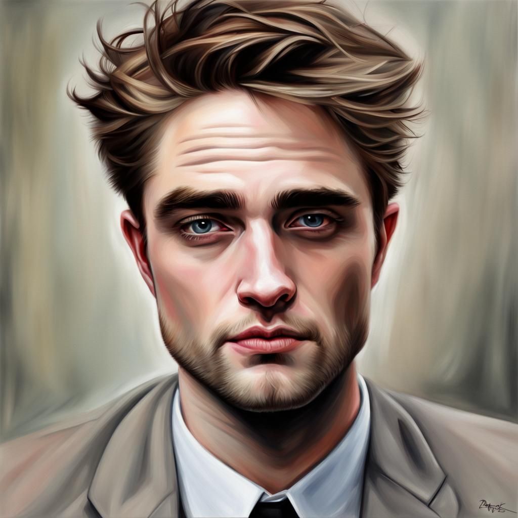 Robert Pattinson realistic painting
