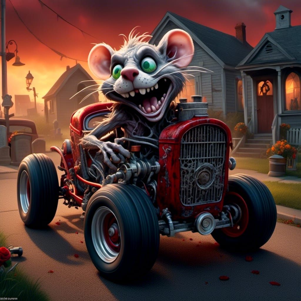 Ratfink rat. artwork by ed roth, concept art drawing, one screwball ...