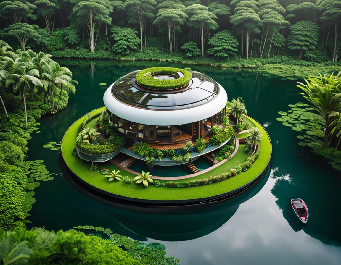 Round Tropical Oasis Home  by @Mintcat