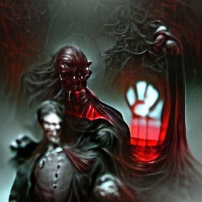 dark figure red hand sinister