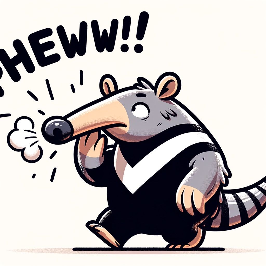 An anteater with stinky feet.