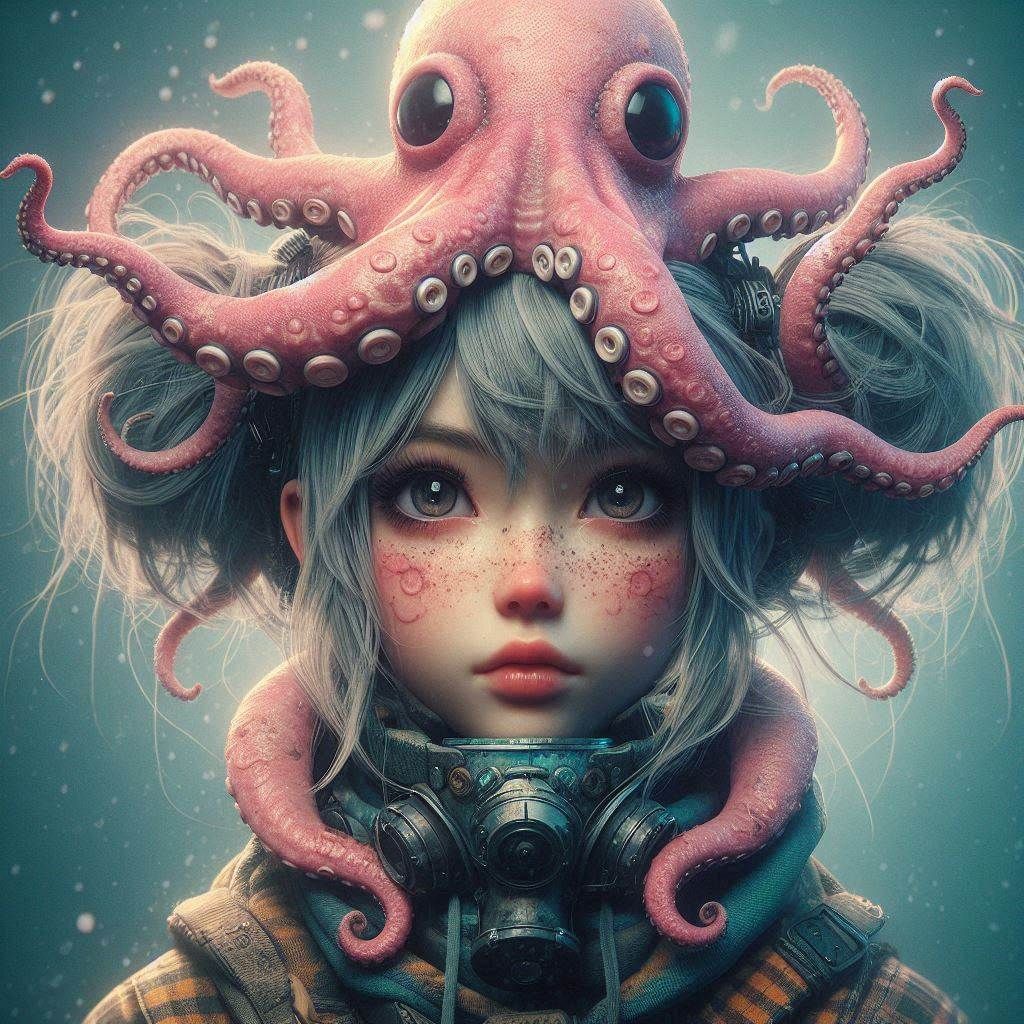 The girl with the pink octopus