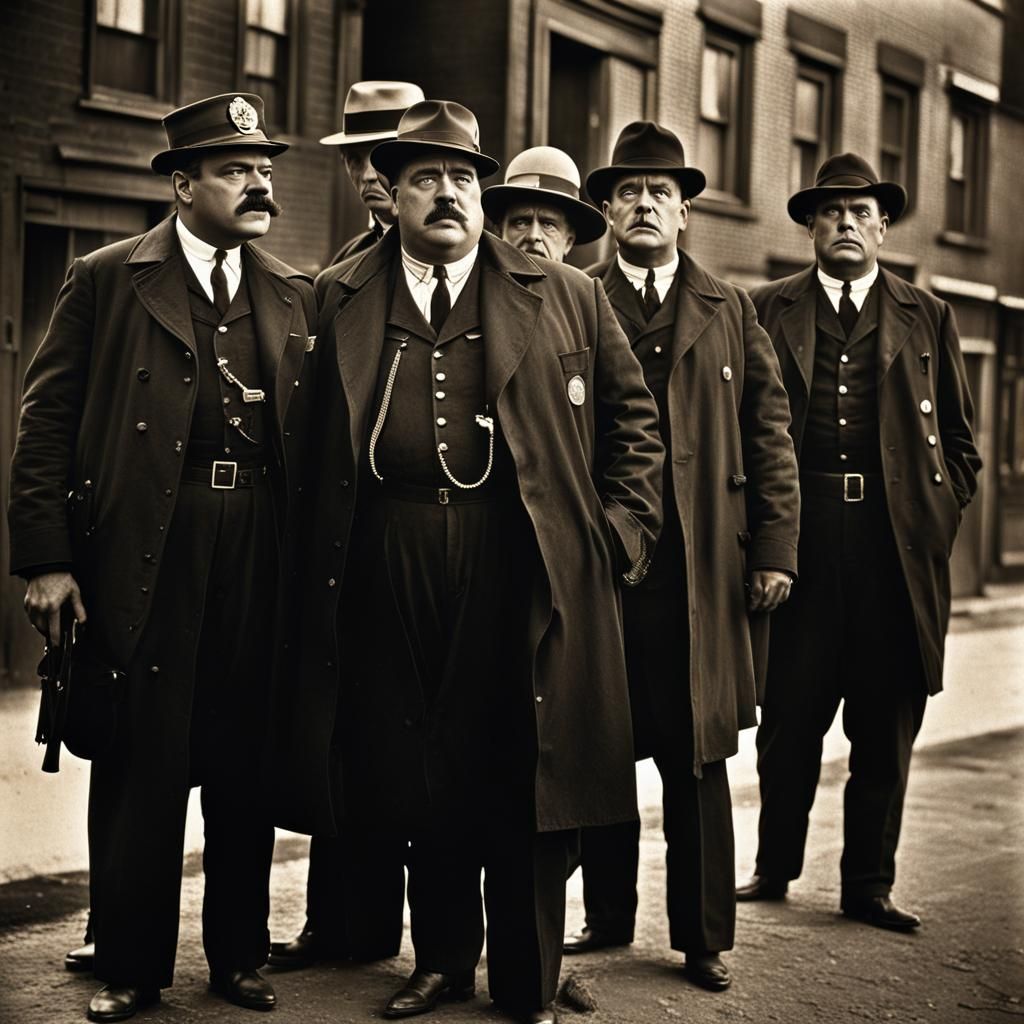 The Keystone Cops fictional, humorously incompetent policeme...