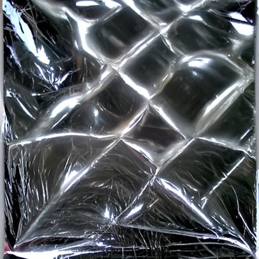 large sheet of white latex on black shower tiles with bubble...