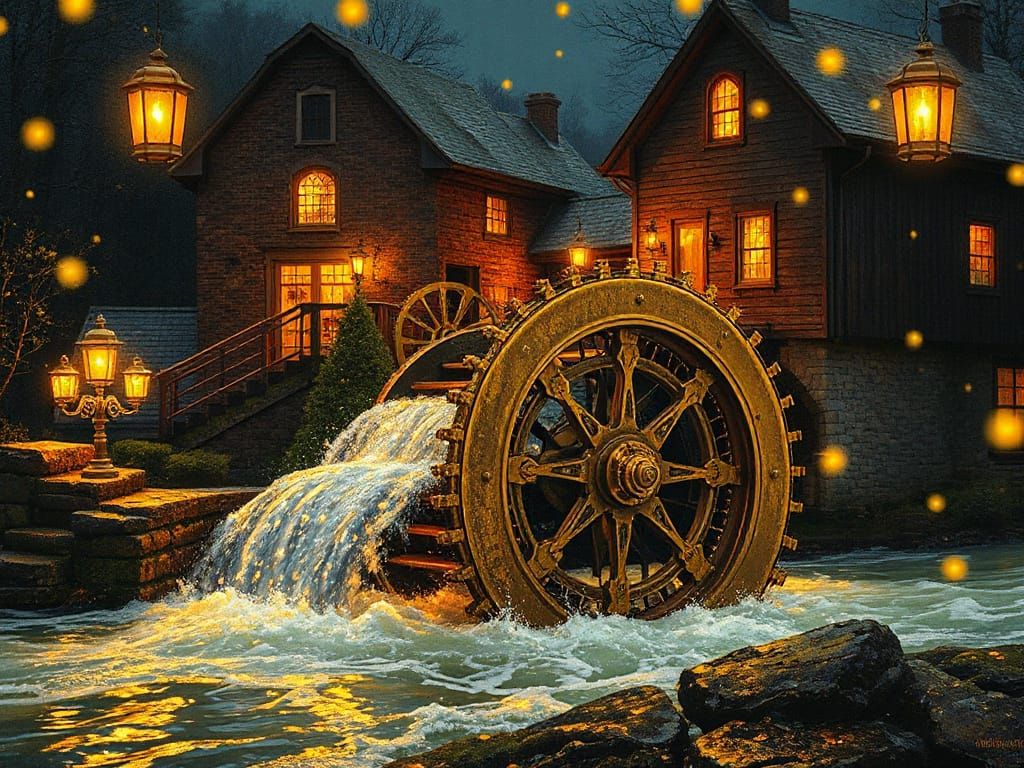 Steampunk waterwheel  by @Hit moments