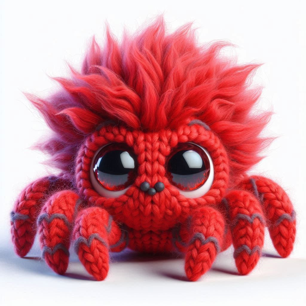 Cute and fluffy tiny red baby spider. - AI Generated Artwork ...