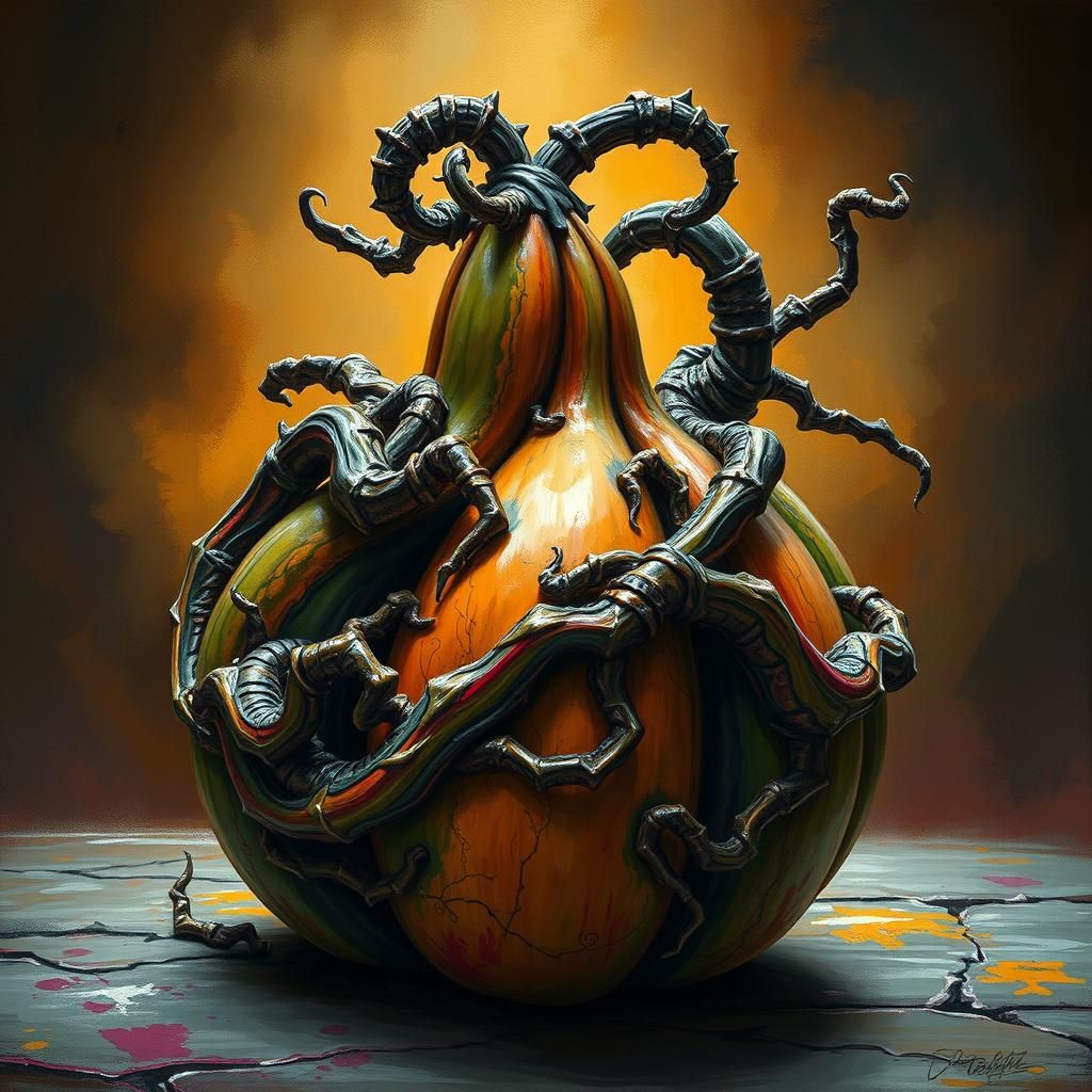Scary Gourd  by @GaussianArt