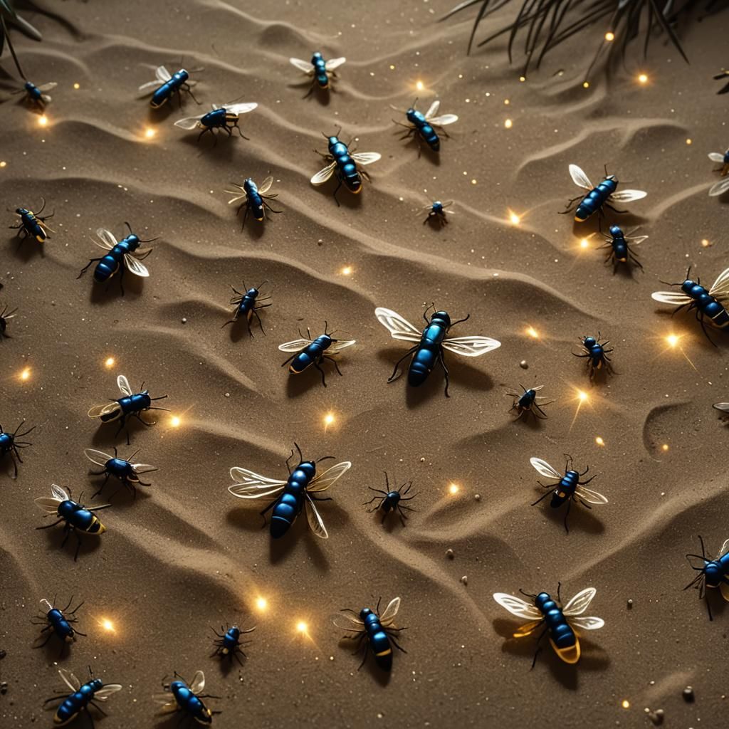 Fireflies made from sand
