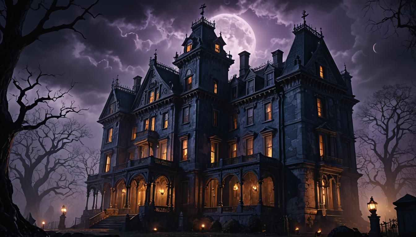 Haunted October Nights! 4k Render with scary vibes present almost provoking a jump scare. 