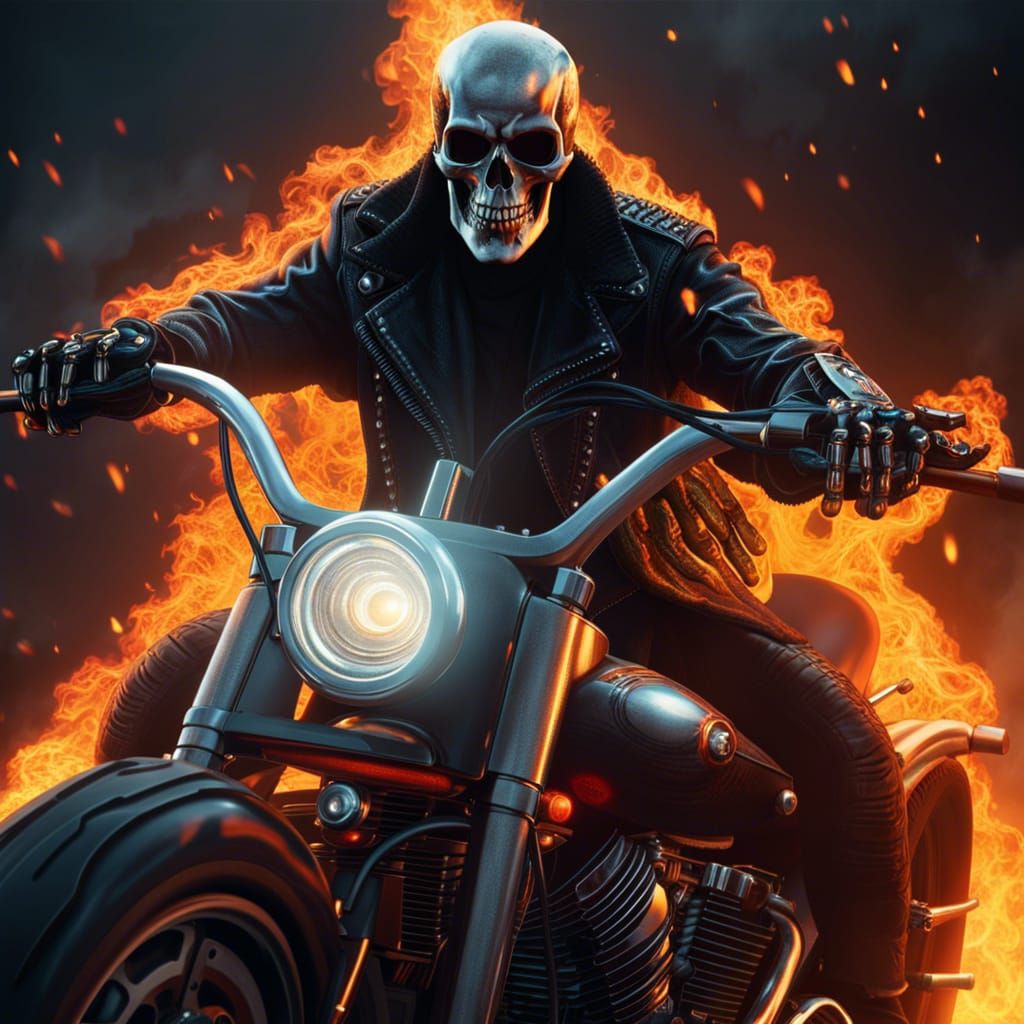 The Ghost Rider - Ai Generated Artwork - Nightcafe Creator