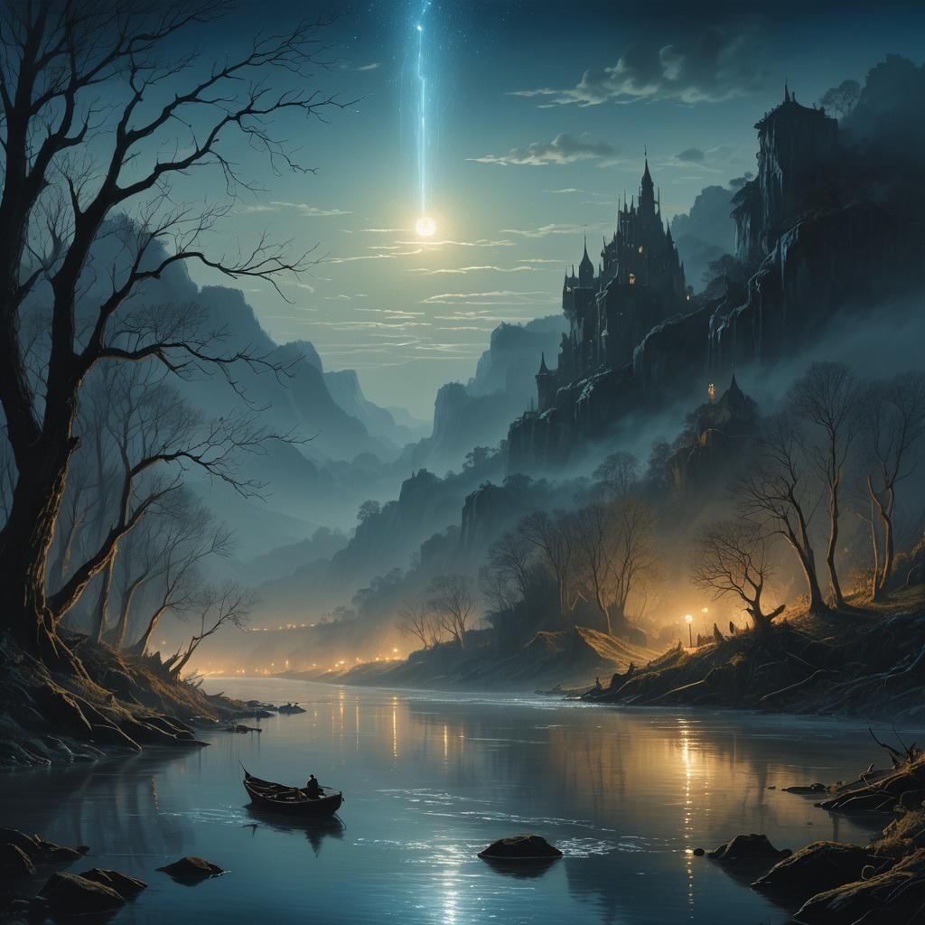 Blessed Light Emanating from a Blue River