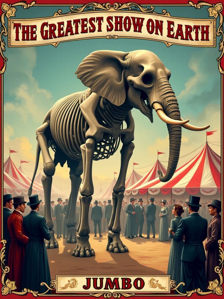 Jumbo's skeleton toured with Barnum's Circus for 5 years aft...