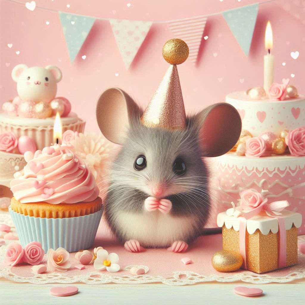 Shy mouse in a party
