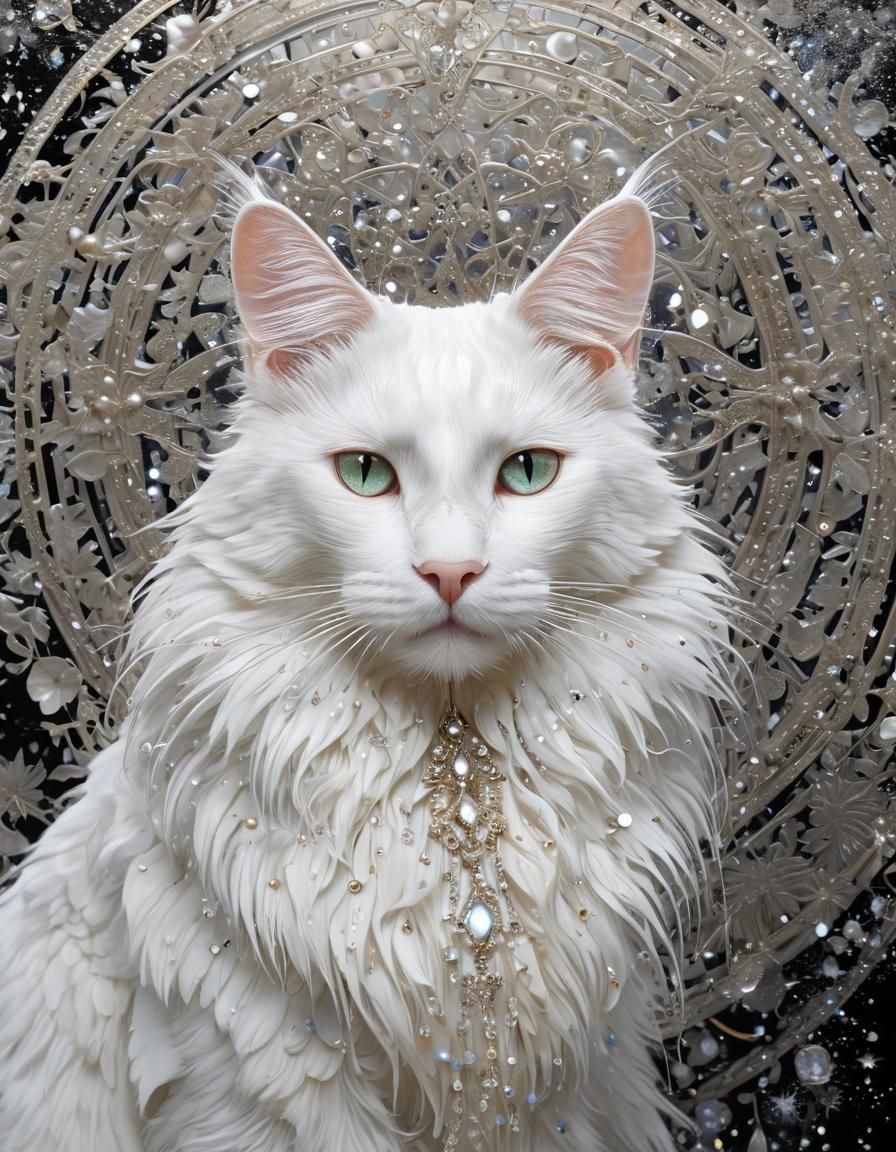 Magical white mainecoon