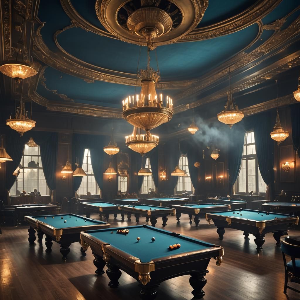 Luxury Billiards Pool Hall with 50 Pool Table