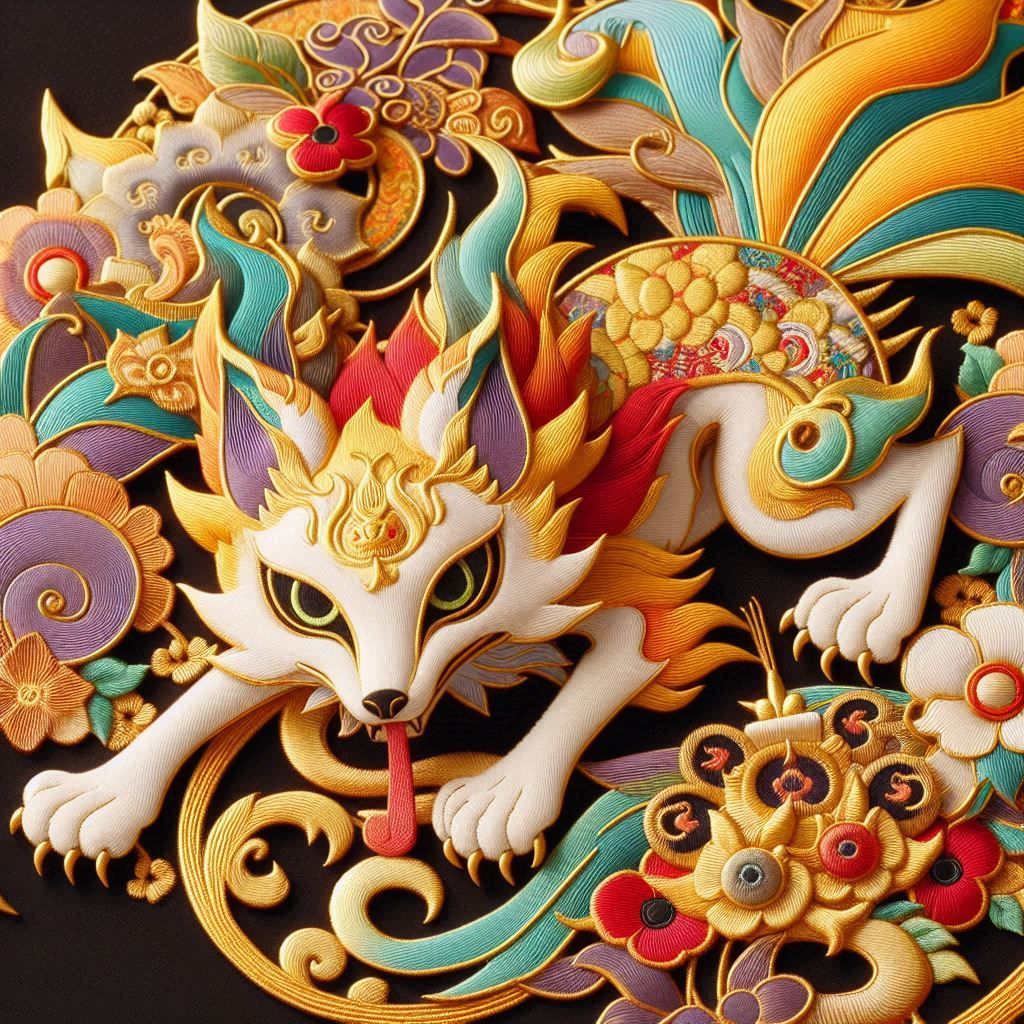 Silk Embroidery, Fox