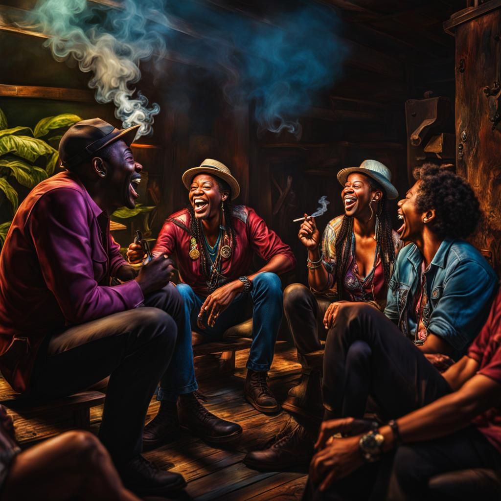 Laughing with friends