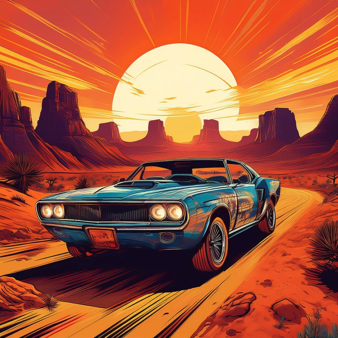 post apocalyptic horror scene - comic style