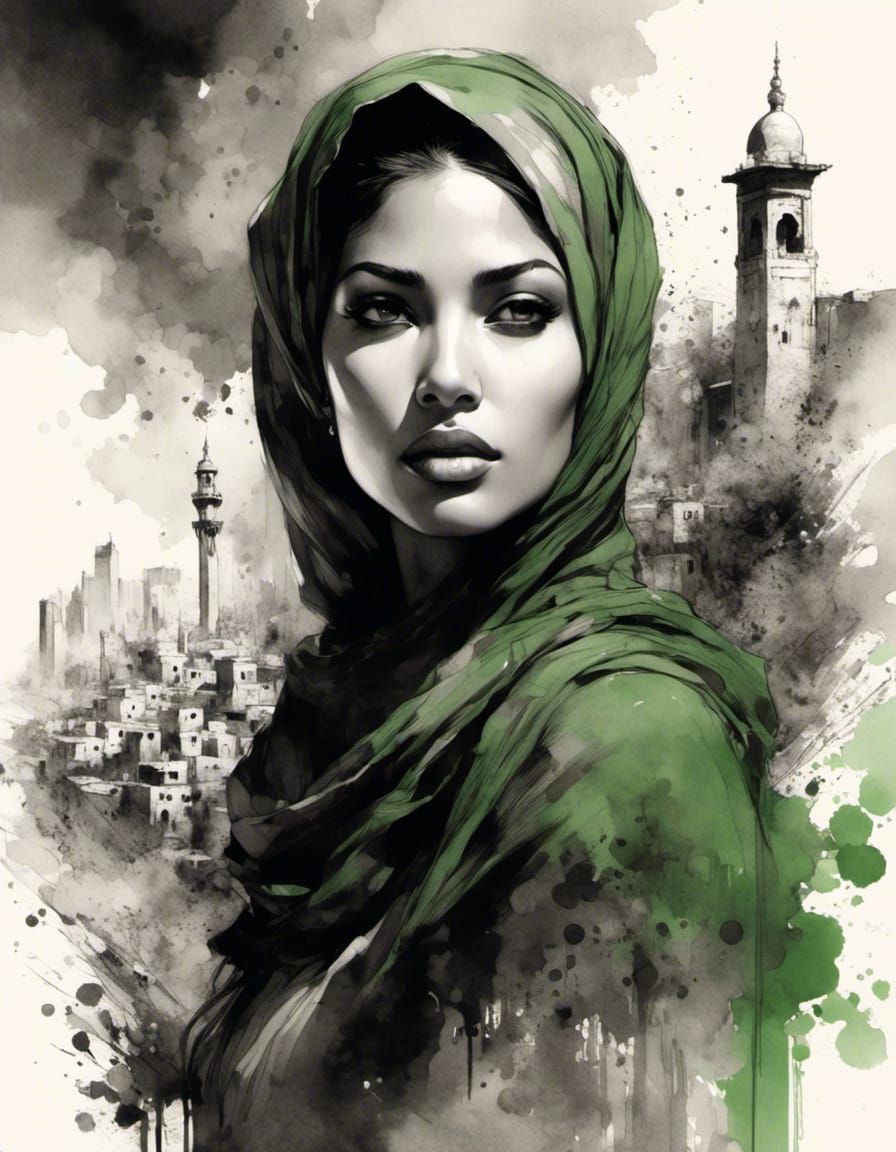 إيمان (Iman) | 🇵🇸 splash art portrait (SVD - Sketch artist) - AI ...