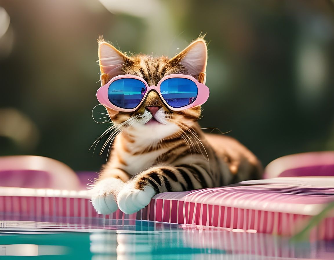 Cillaxing by the pool   by @Mr Doodle