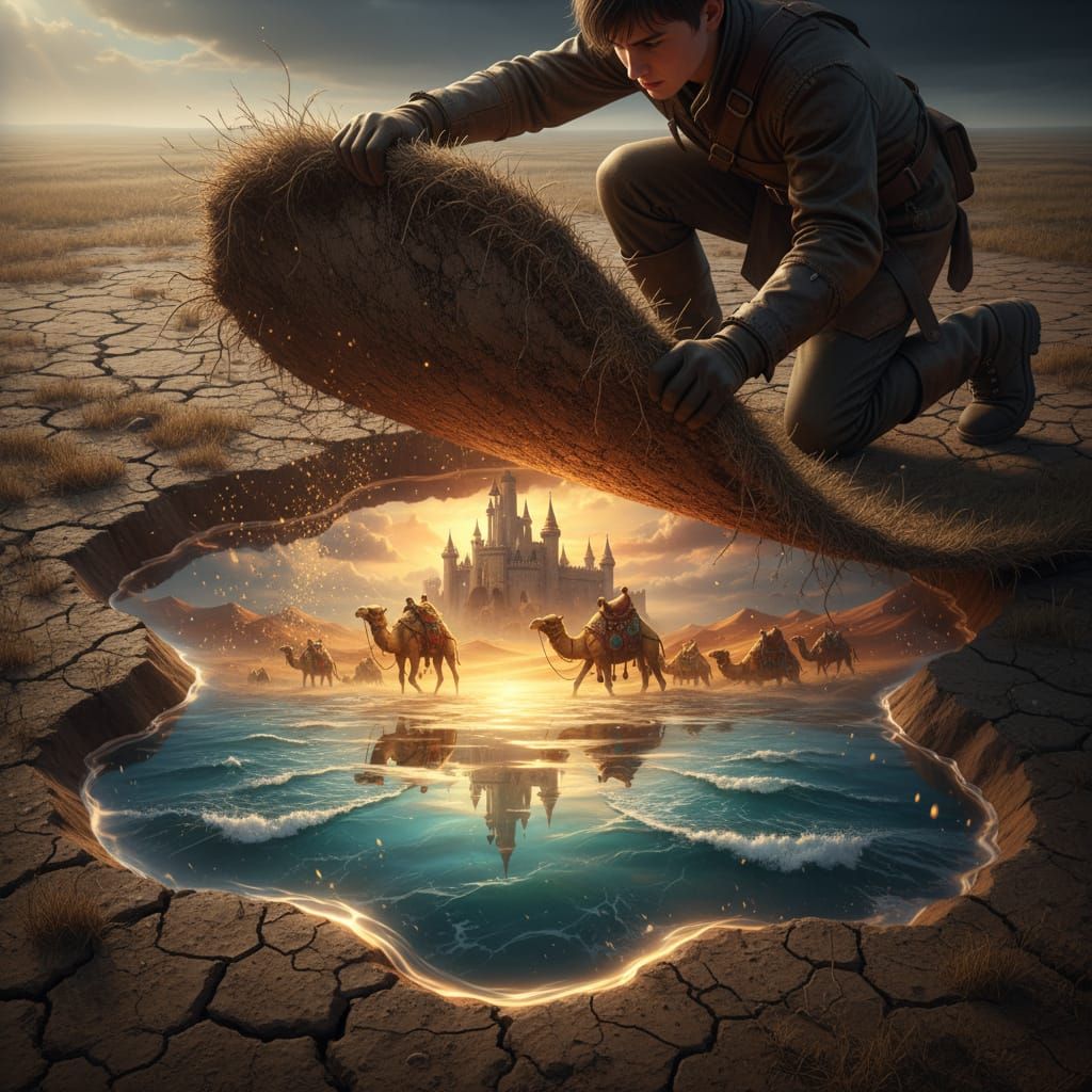 The magical world hidden under his feet  by @Neromagenta