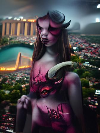 Pretty demon - digital illustration matte painting v2 400