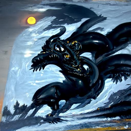 Black dragon while night