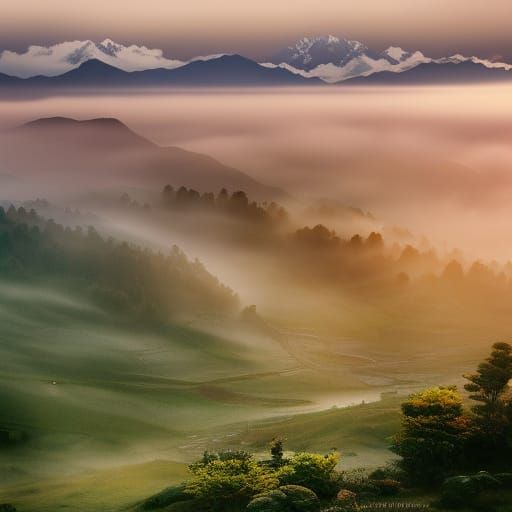 Hillside by the Meowtains  by @artificial-sunshyne