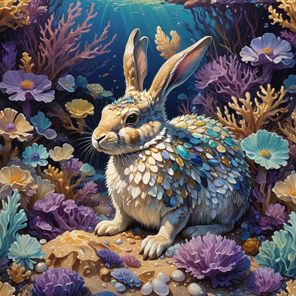 Sea Rabbit Concept Art in Digital Painting Style